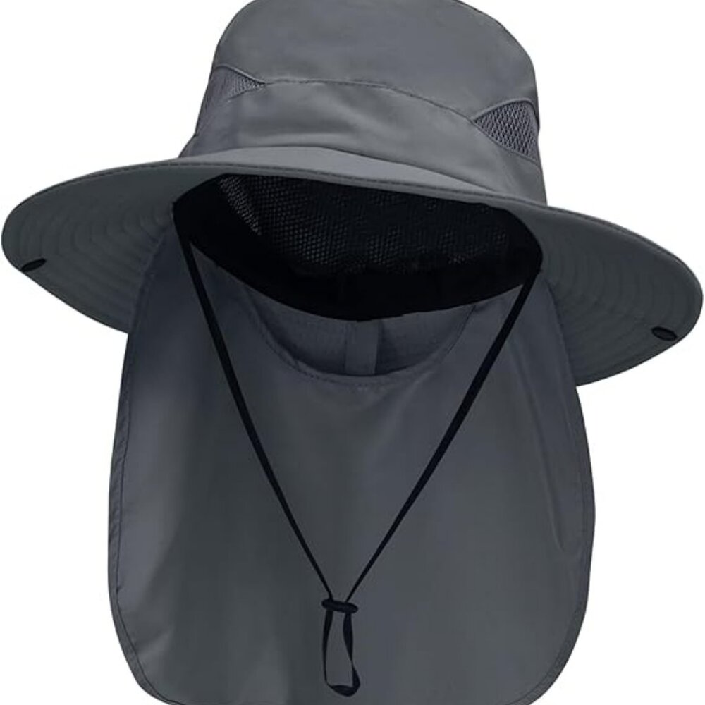 Sun Fishing Hat with Neck Flap for Men Women UV Sun Protection Bucket style